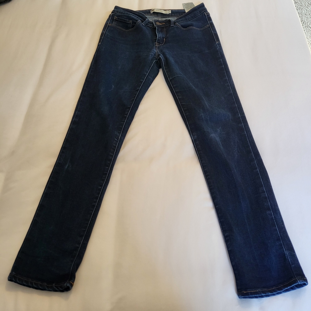 Levis Mid Rise Skinny Jean Dark Wash Stetch Denim Size 4